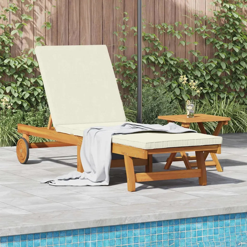Lettino da sole Marrone e Crema 199 x 63 x 85 cm 4105535