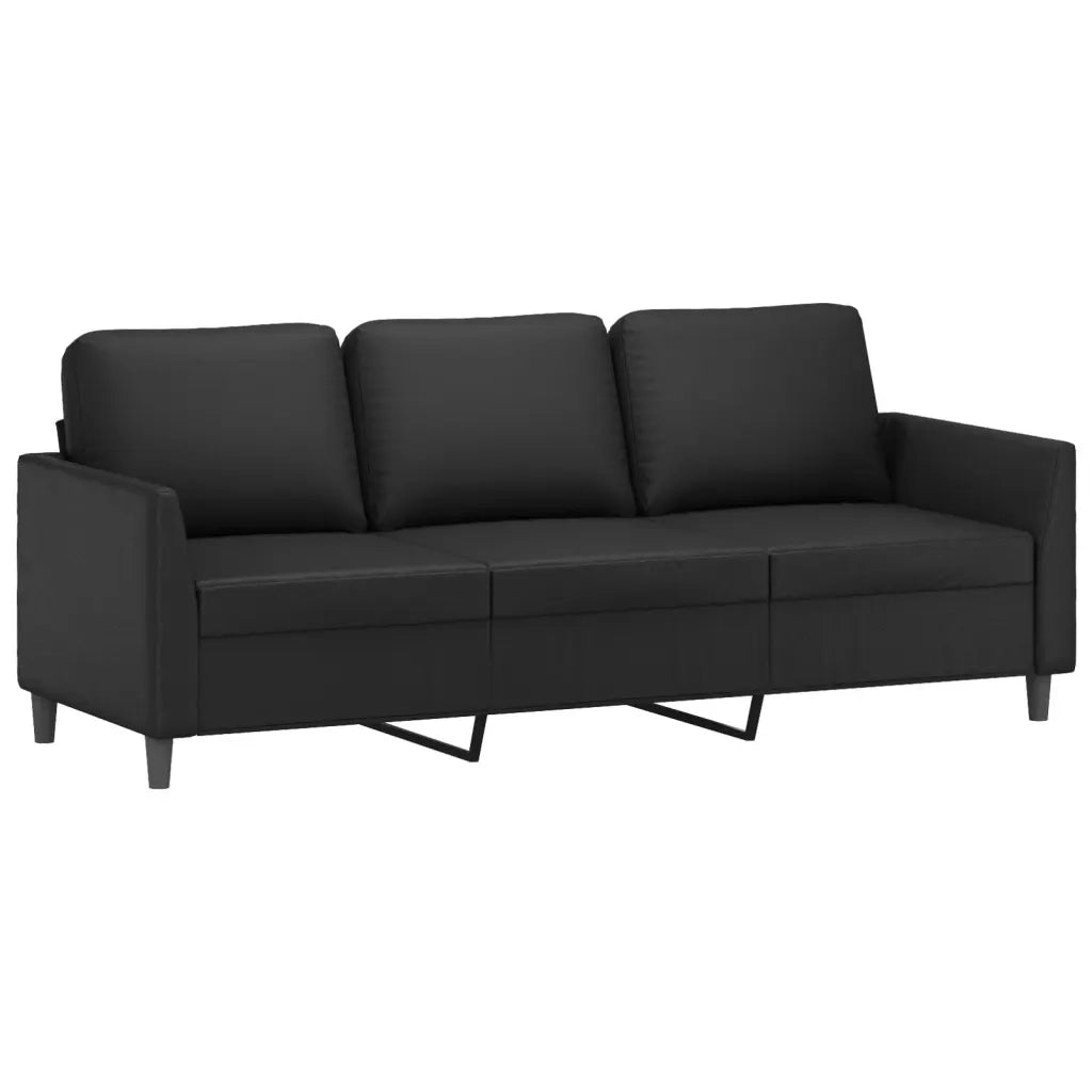 Set di Divani 4 pz con Cuscini Nero in Similpelle