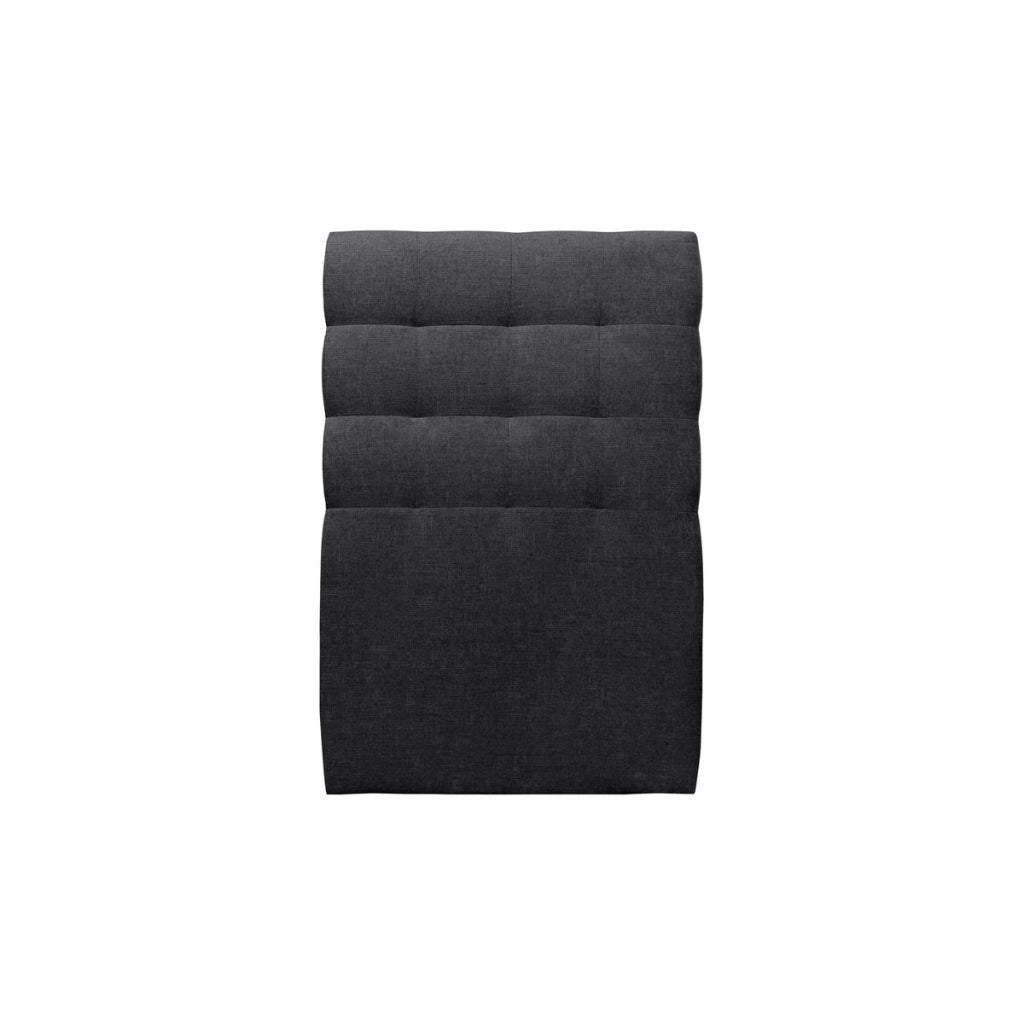 Testiera in tessuto natté nero imbottita L90 cm