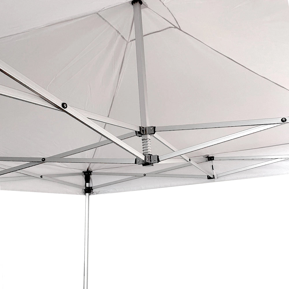 Gazebo Richiudibile Professionale Struttura Esagonale Telo Oxford Impermeabile 3x3 m Struttura In Alluminio Bianco