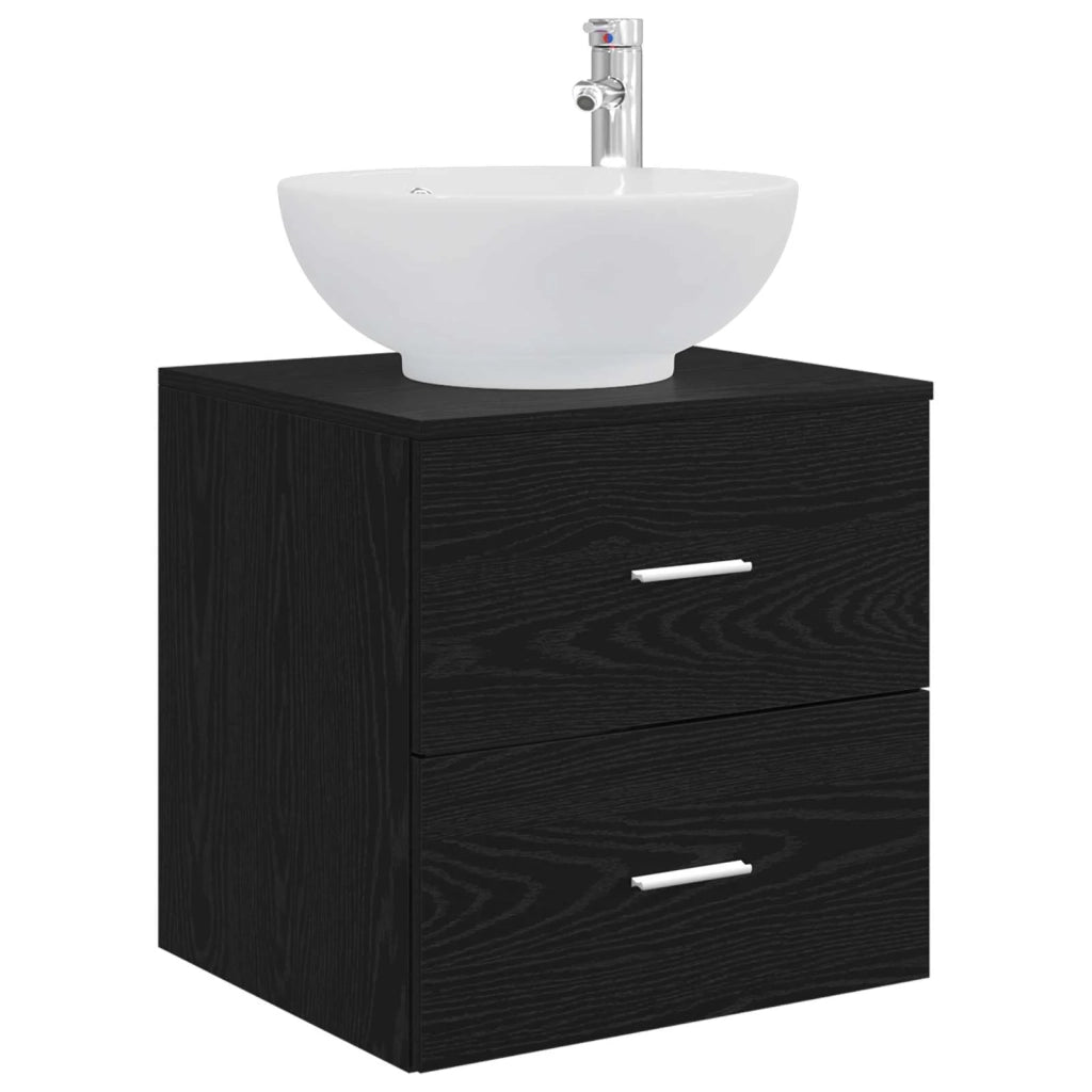 Set di mobili per il bagno 5 pcs Rovere Nero 3406952