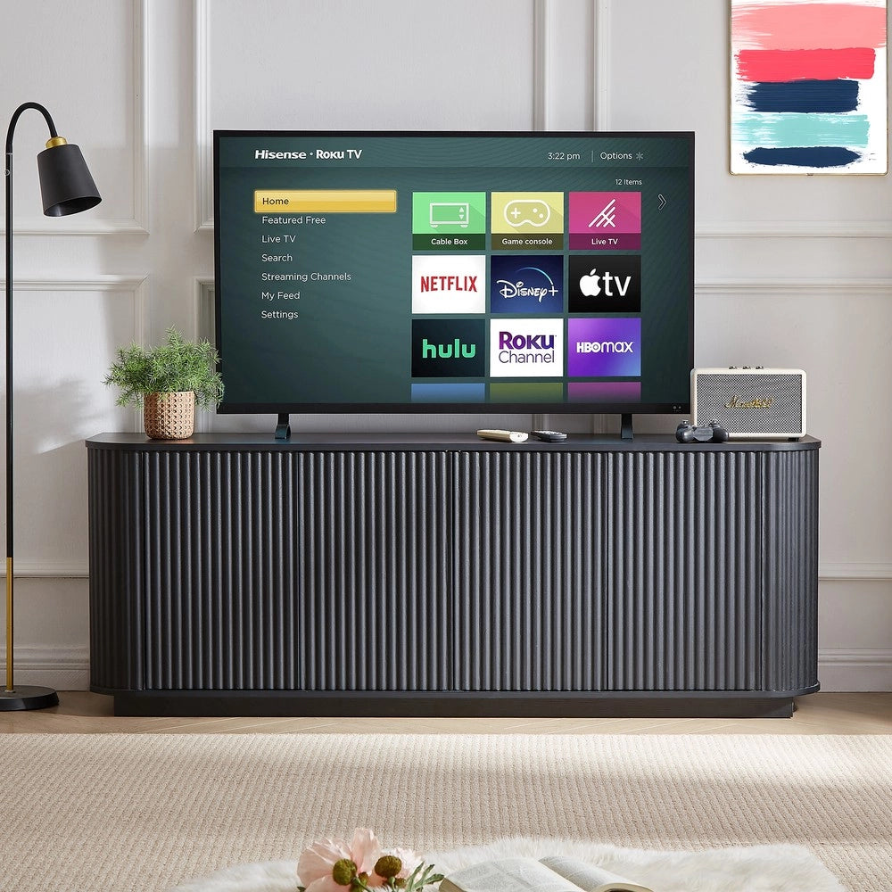 Credenza Buffet TV ¨C MINIMAL ¨C Nero, Legno, 162.5x38x61 cm