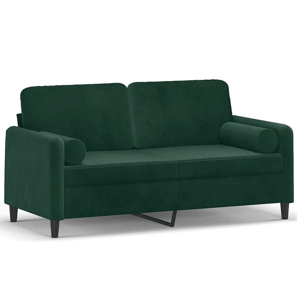 Divano a 2 Posti con Cuscini-Sofa 2 Posti con Cuscini Verde Scuro 140 cm in Velluto 969336