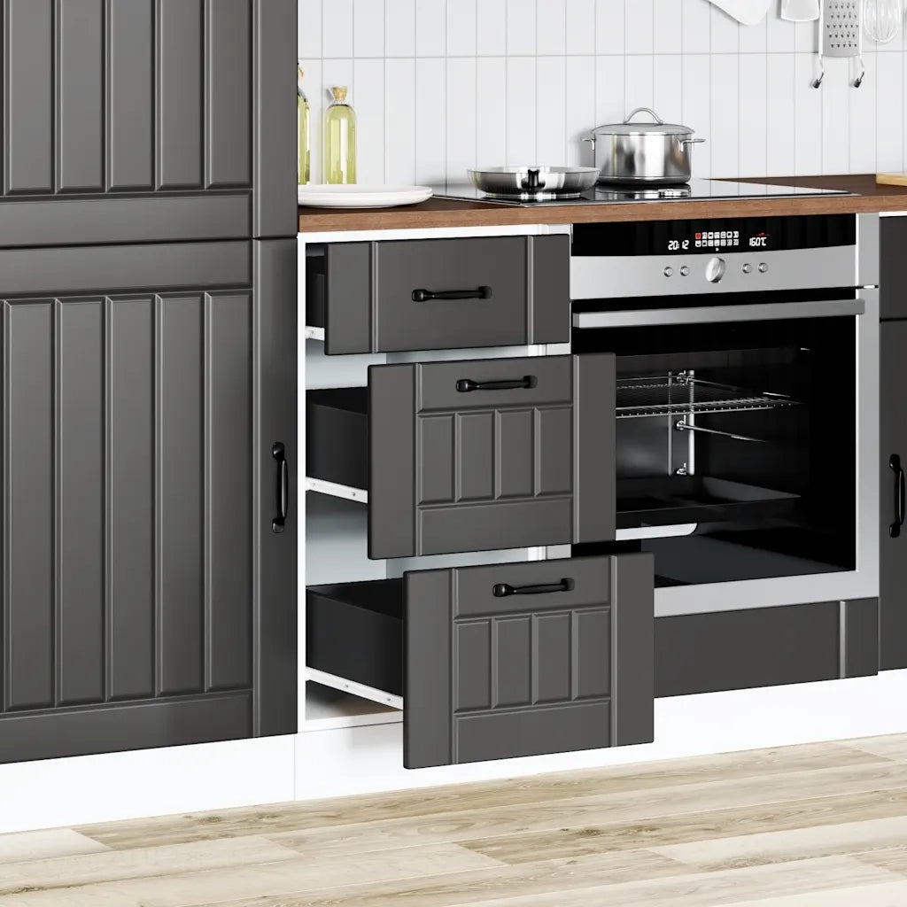 Mobiletto da cucina "Lucca" Nero in legno ingegnerizzato 854231