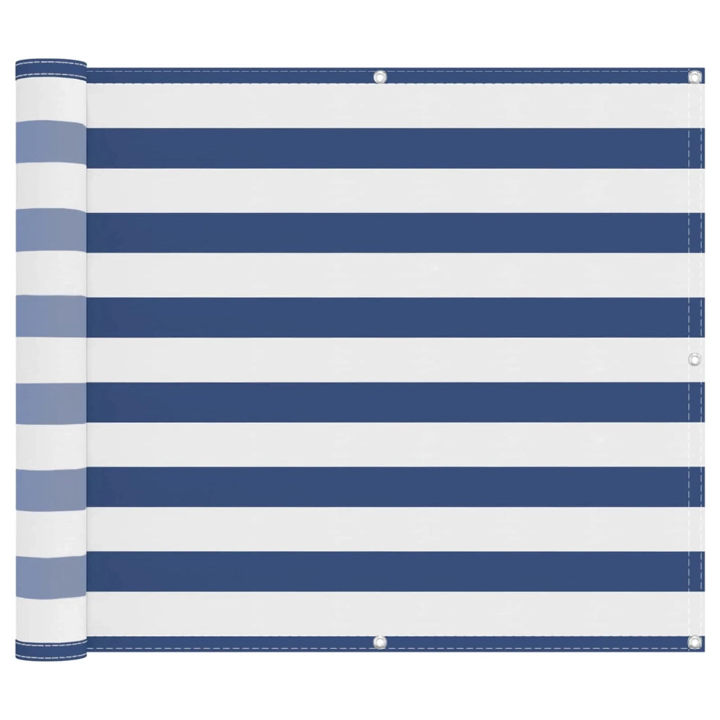 Schermo da balcone Blu e Bianco 100 x 800 cm Tessuto Oxford 42030645