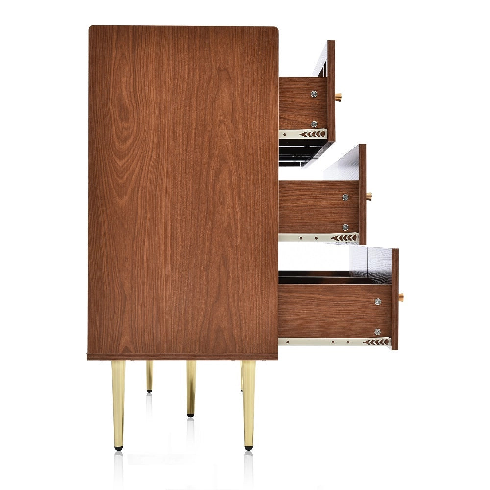 Buffet Commode con 6 cassetti rotin - Xylo - Marrone per camera da letto e soggiorno