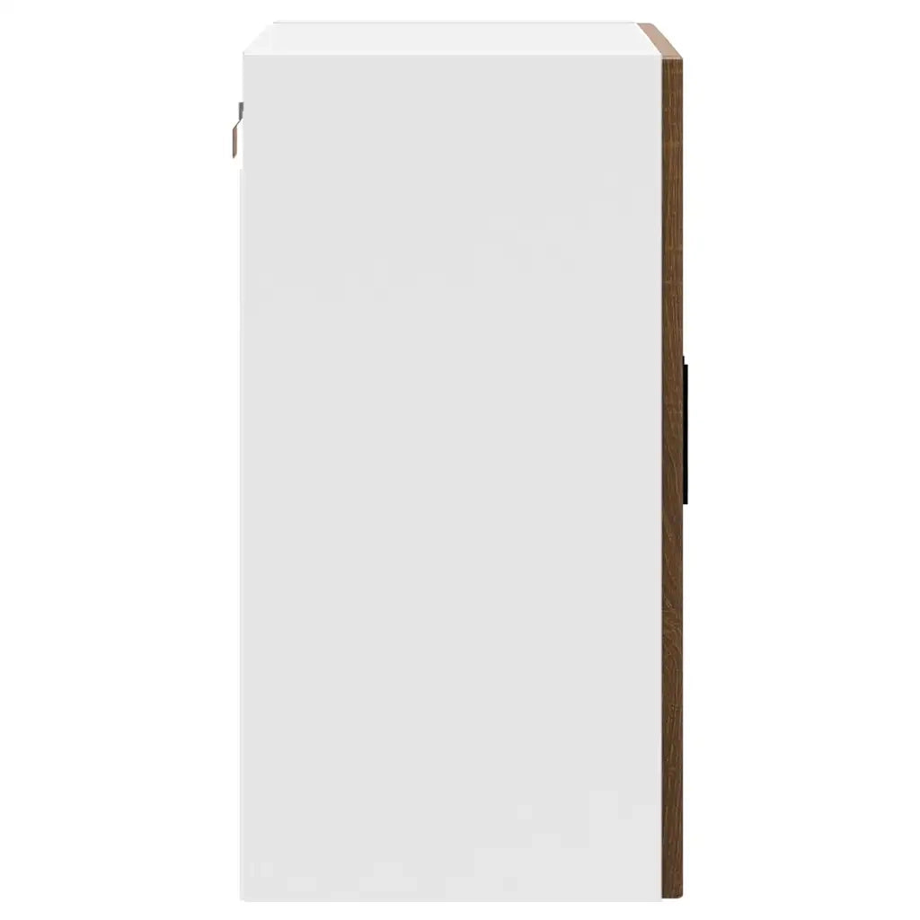 Pensile da Cucina con Porta in Vetro-Mobile Cucina da Parete Porto Rovere Marrone 700823