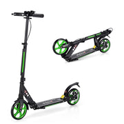 Monopattino pieghevole con manubrio regolabile per bambini, Monopattino con piattaforma di alluminio Verde