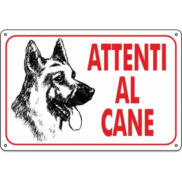 CARTELLO 'ATTENTI AL CANE' 20x30 cm - 10 pezzi