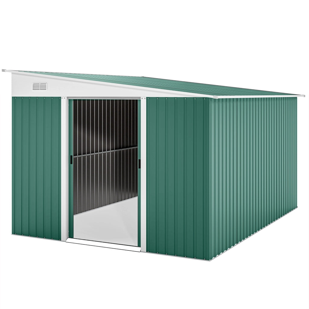 Casetta da Giardino con Porta Scorrevole ¨C Xylo ¨C Acciaio Verde 345x280x169cm