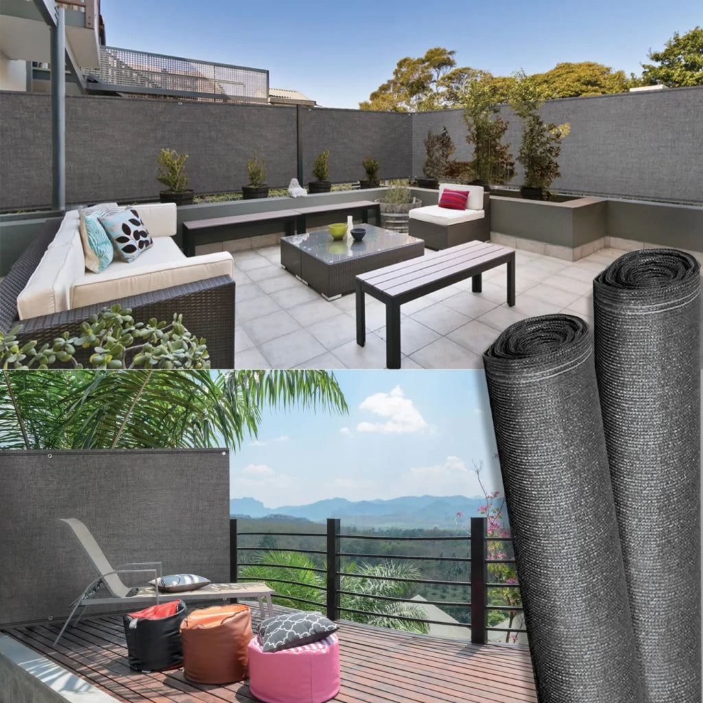 IDMarket - Rete ombreggiante 1,8x10m, telo rotolo per recinzione giardino 300g/m², girgio