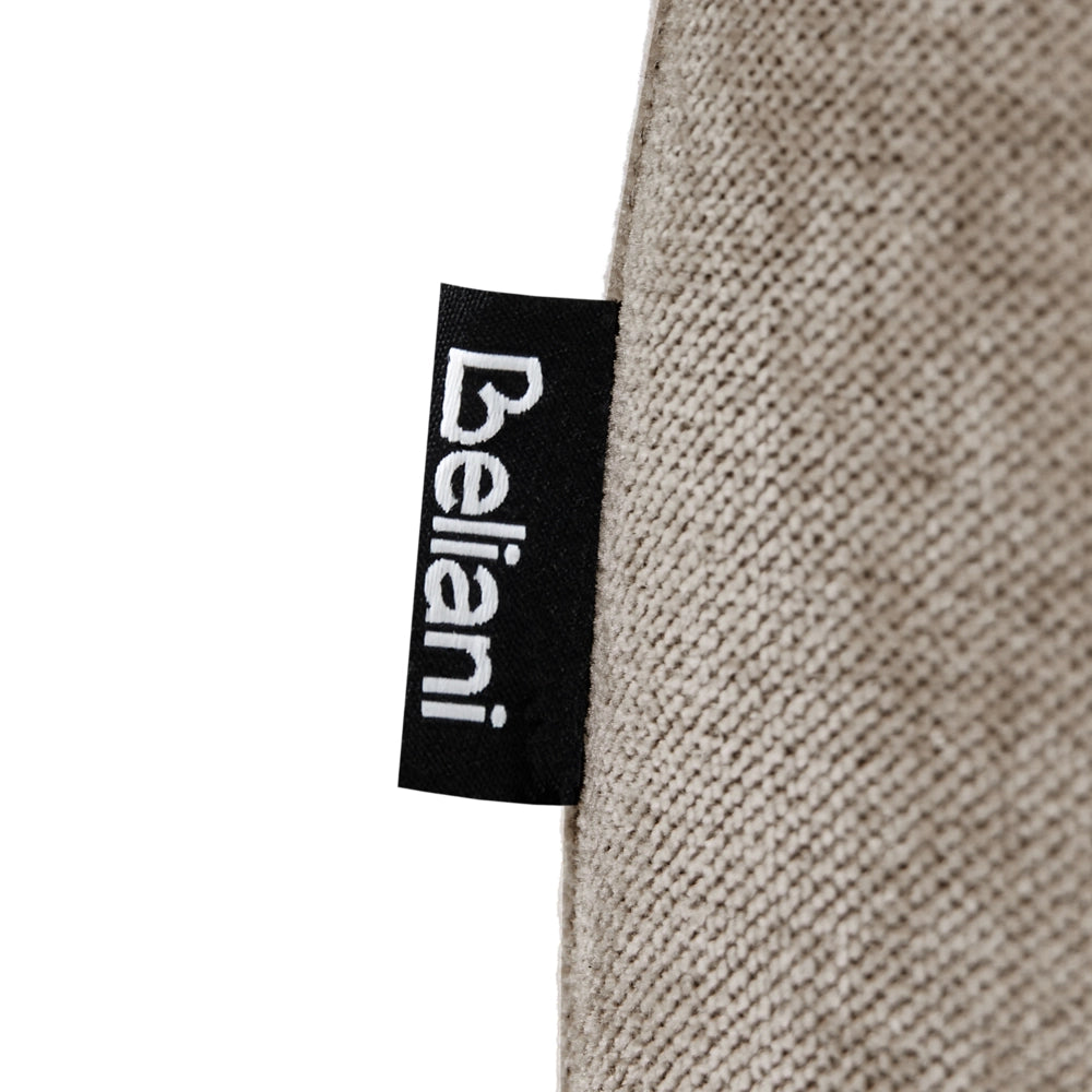 Modulo divano monoposto in tessuto beige gambe in legno stile moderno