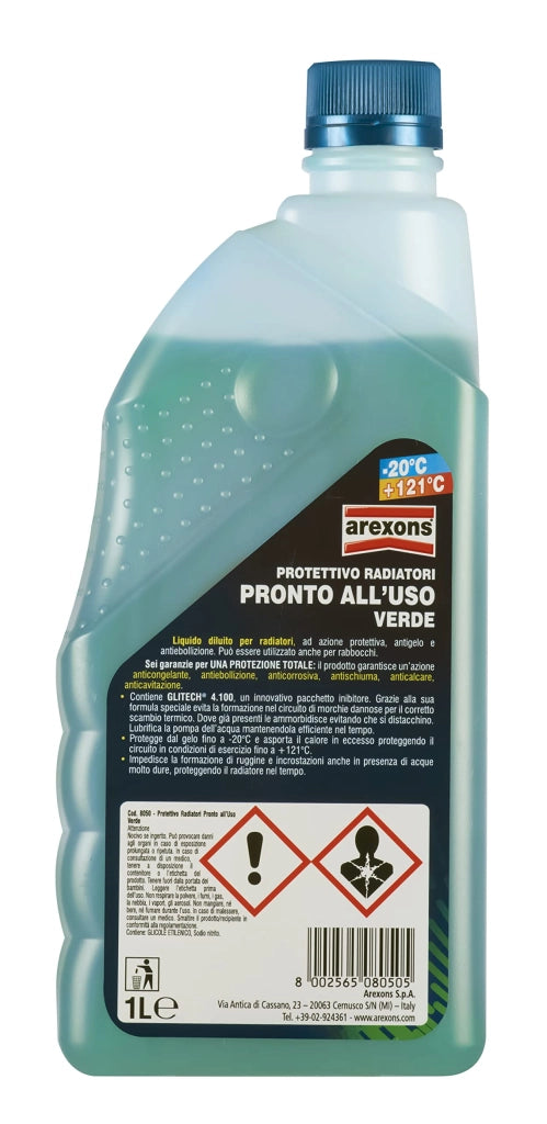 Liquido Radiatori Pronto All Uso Verde Arexons 1 l