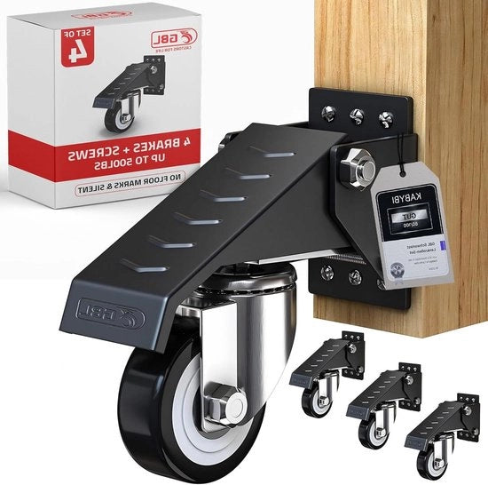 Set di Ruote Industriale da 225KG - Carrello di Lavorazione con Ruote Trazione - Mobili da Trasporto