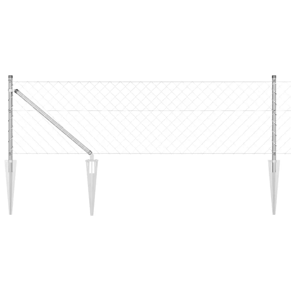 Palo della recinzione | Pannello per recinzione Argento 25 x 0,6 m (maglie 40 x 40 mm)