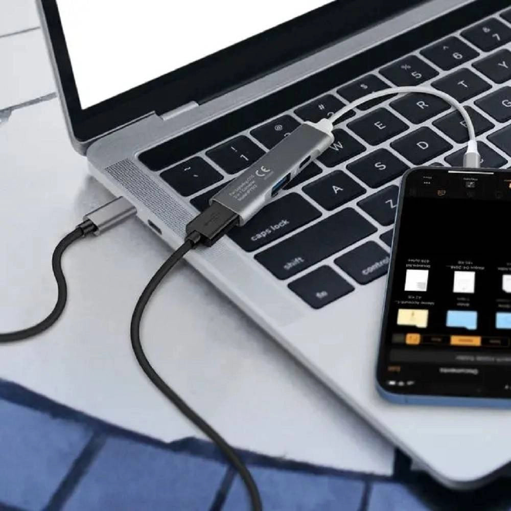 Trade Shop - Convertitore Otg Connettore Lightning A Lightning + 2xusb 3in1 Hub Iphone Ip7942 -