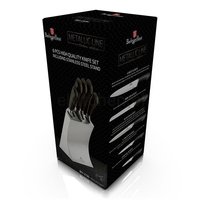 Berlinger haus PASSION BH-2136 Set di coltelli in acciaio inossidabile su supporto