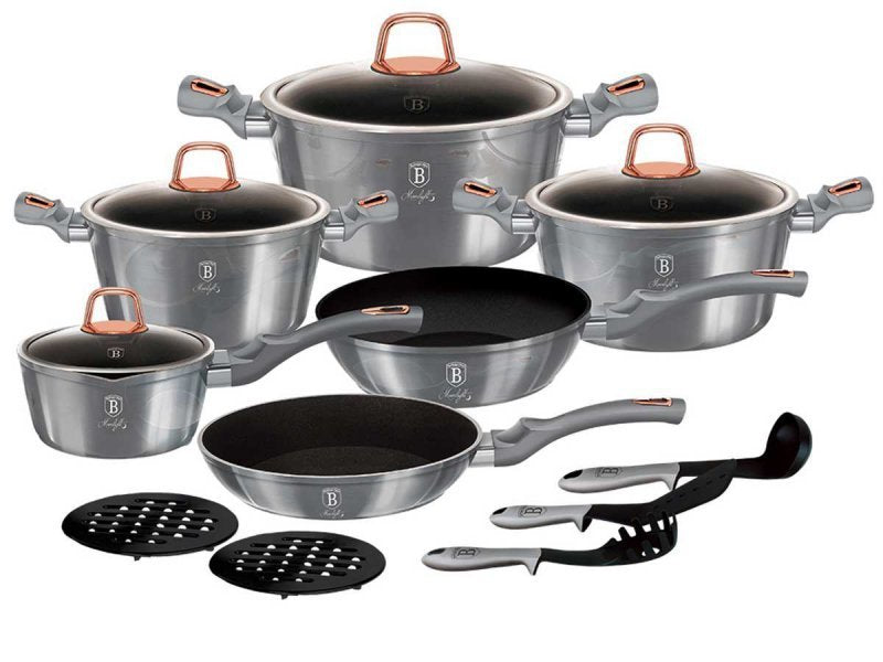 Berlinger haus BH-6022 Moonlight Granite Cookware Set - Pentole e padelle resistenti