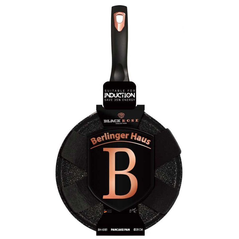 Berlinger haus BH-6181 Padella per pancake in granito 28 cm Nero Rosa