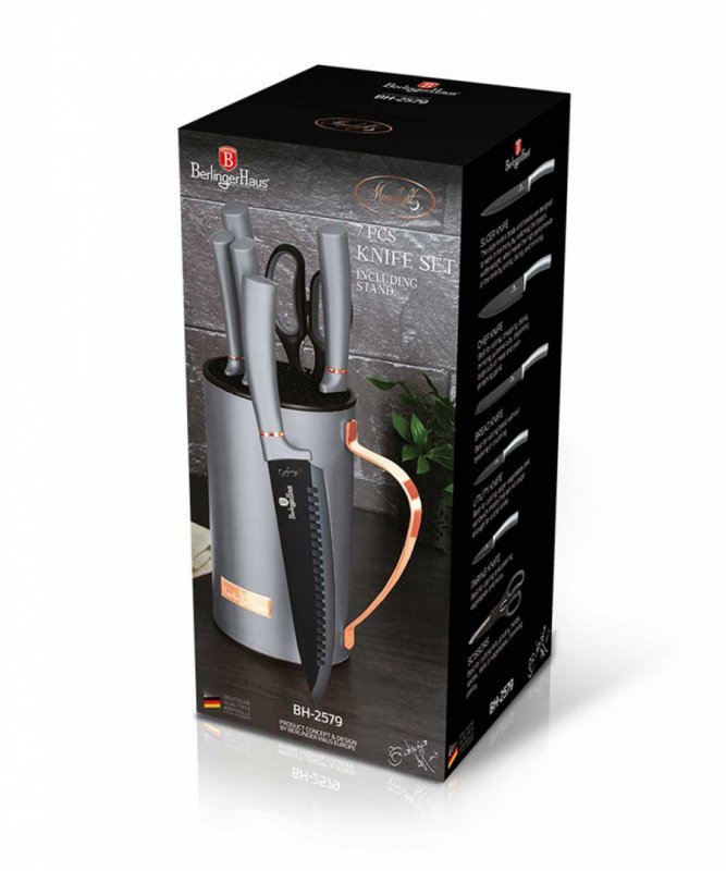 Berlinger haus BH-2579 Set di coltelli in acciaio inossidabile da 7 pezzi con supporto