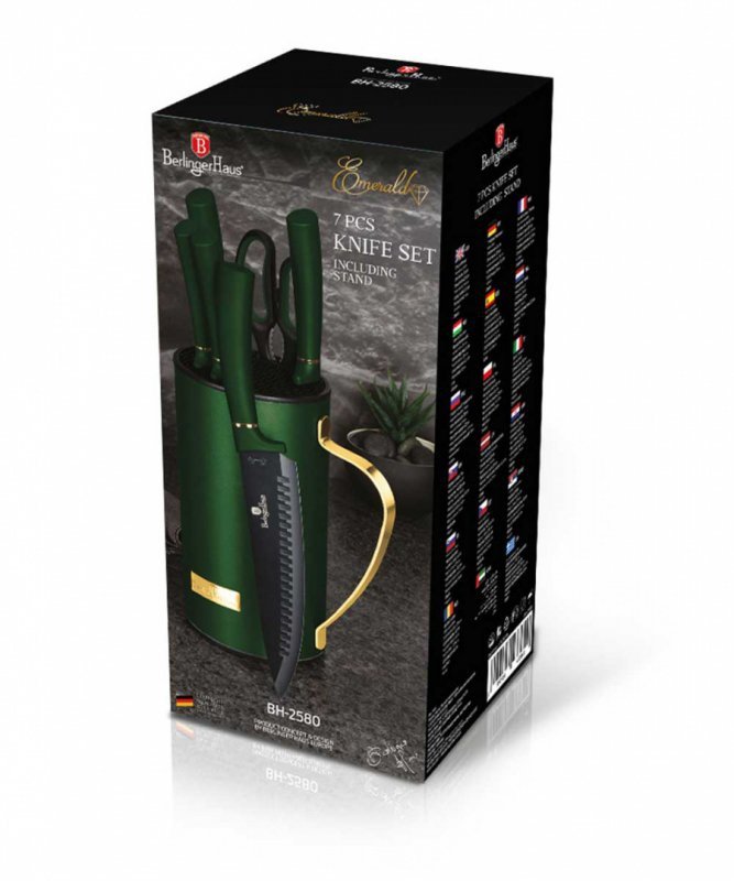Berlinger haus BH-2580 Set di coltelli in acciaio inossidabile da 7 pezzi con supporto