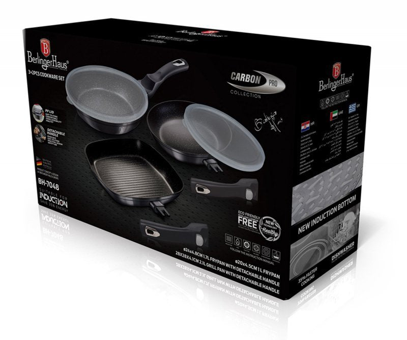 Berlinger haus BH-7048 Set di 3 padelle rivestite in granito
