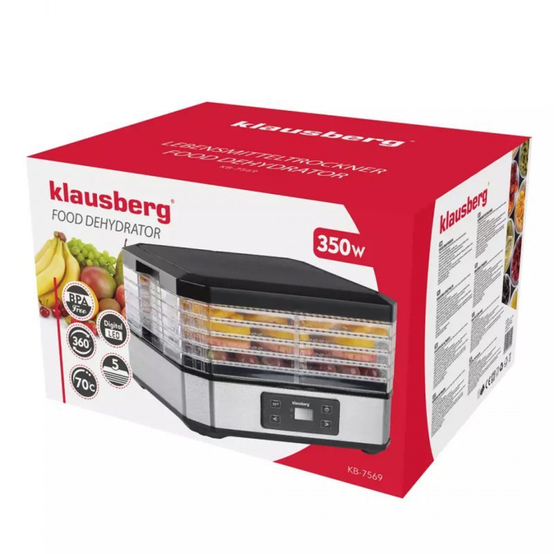 Essiccatore alimentare Klausberg KB-7569 per funghi, frutta ed erbe aromatiche