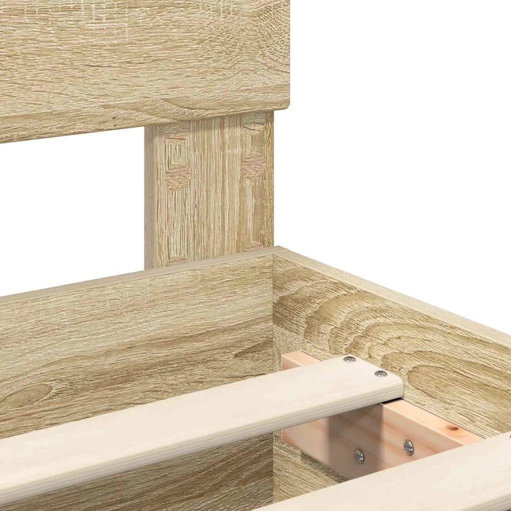 Letto matrimoniale | Letto per adulti | Struttura del letto con testiera Rovere Sonoma 200 x 200 cm