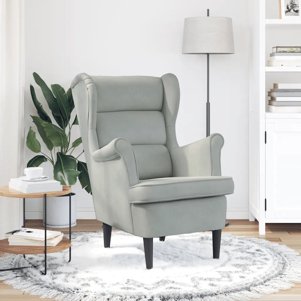Poltrona | Sedia Relax Grigio Chiaro Velluto