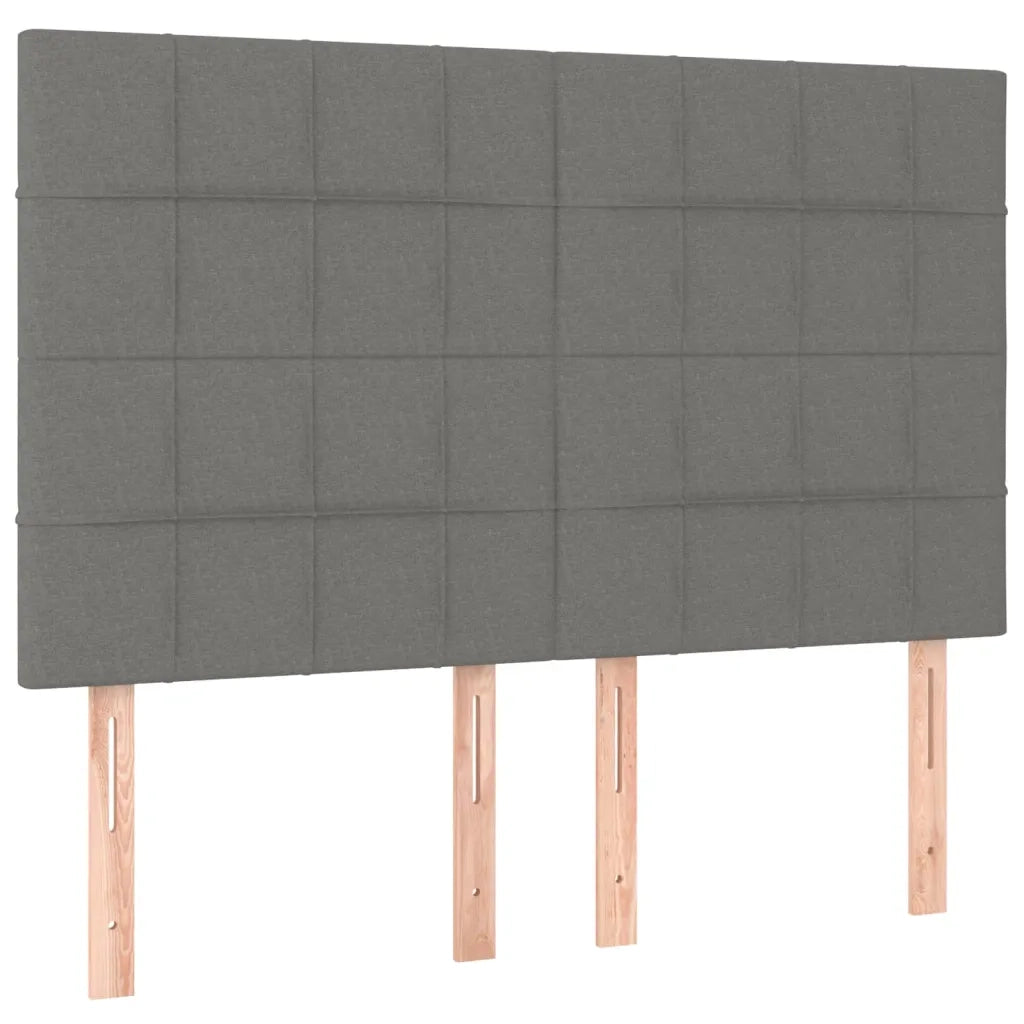 Testiera | Testata Grigio Scuro 144x5x118/128 cm Tessuto