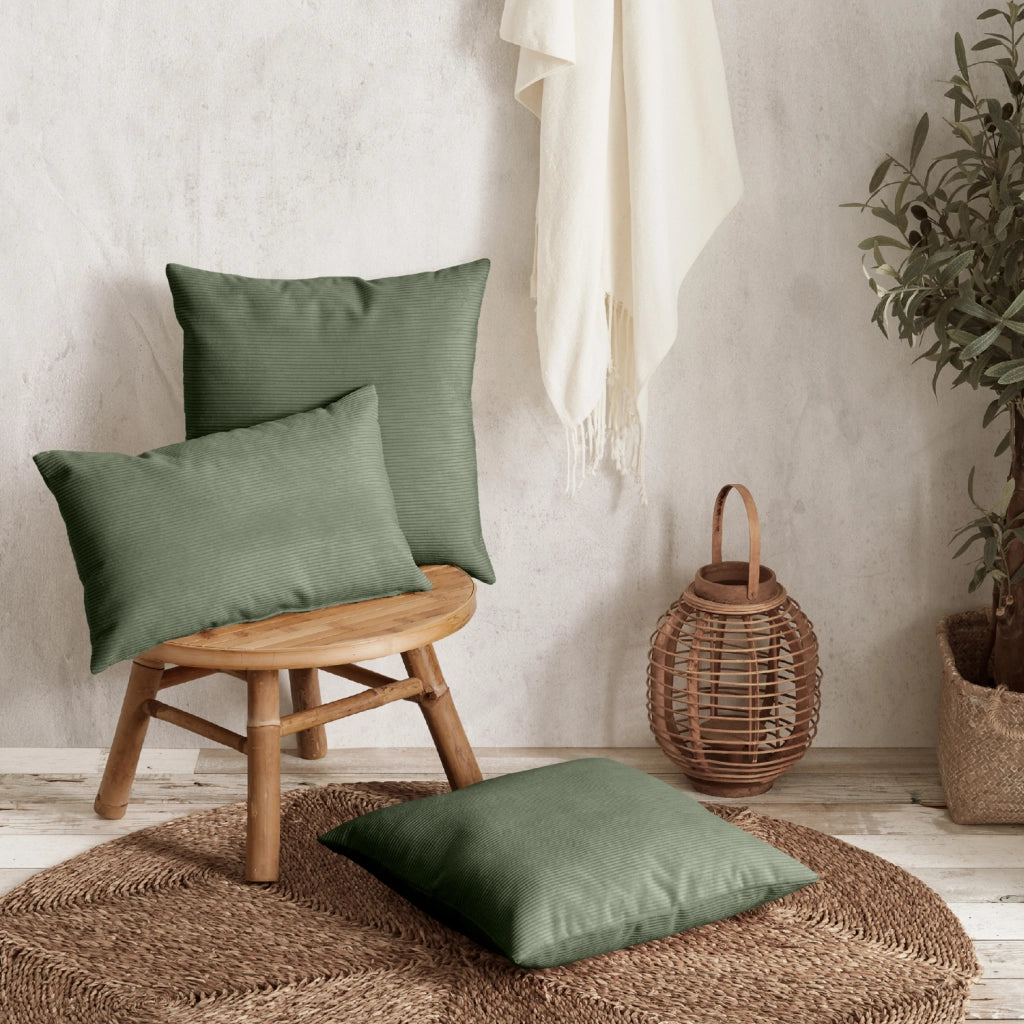 Cuscino quadrato velluto verde 45x45 cm - DUNE