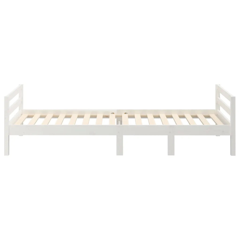 Letto singolo | Letto per adulti | Giroletto senza Materasso Bianco 80x200 cm Legno Massello Pino