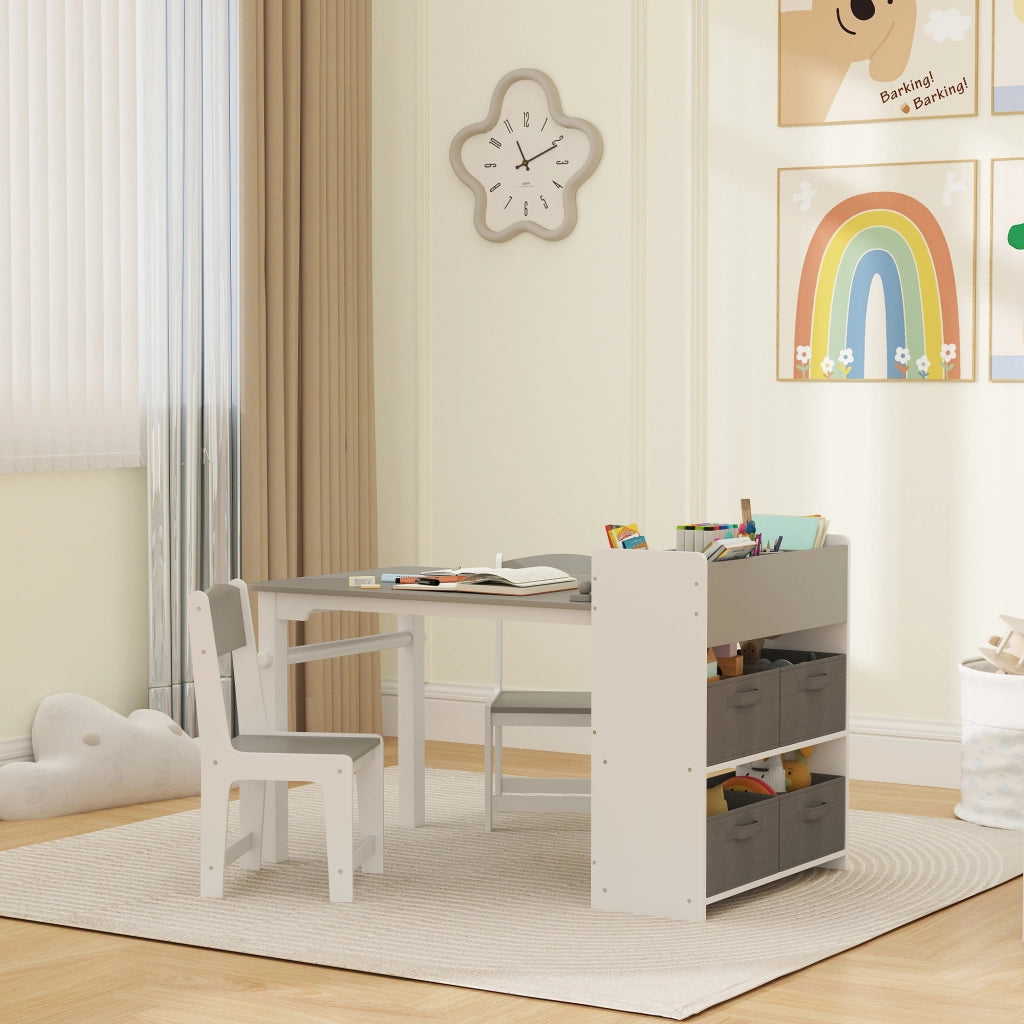 Tavolo con 2 sedie bambini in legno ¨C Minimal ¨C grigio