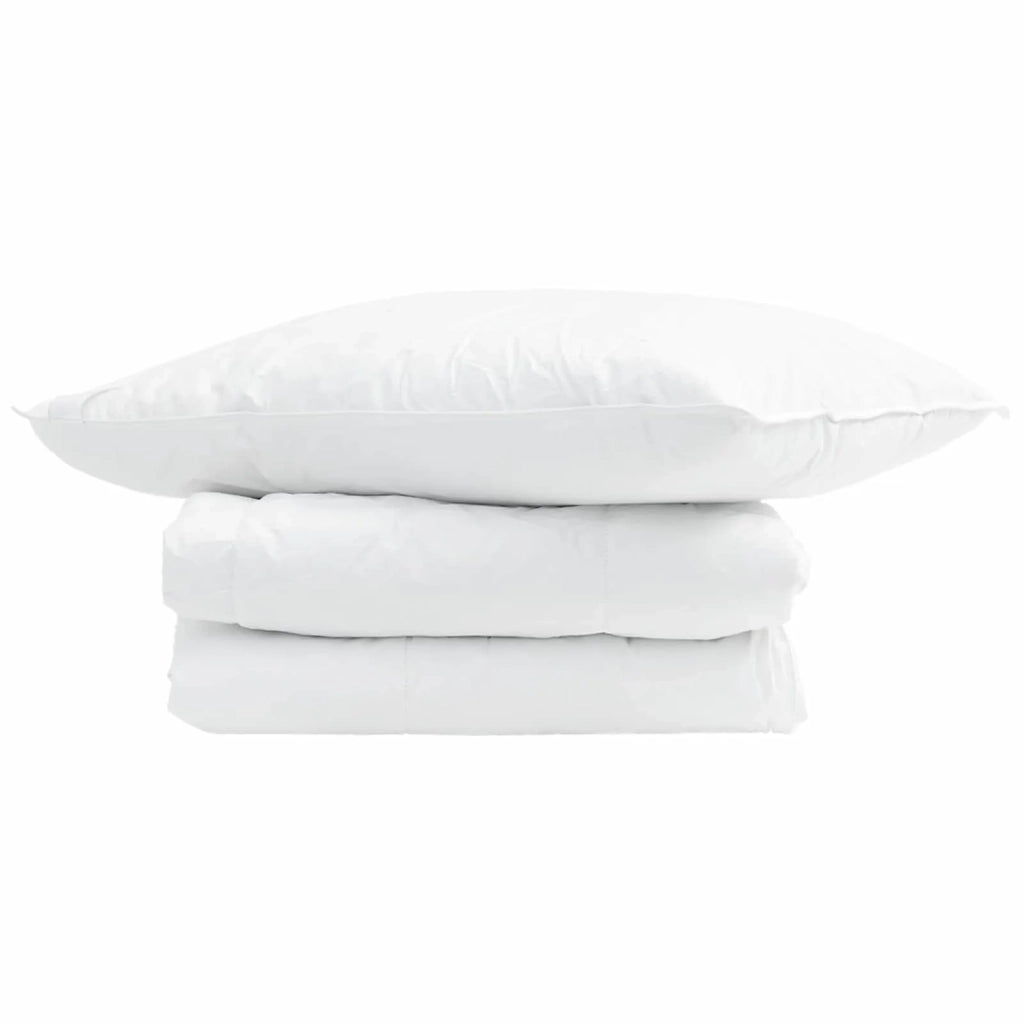 Piumone | Duvet Estivo con cuscino 2 pz Bianco Piuma d'anatra
