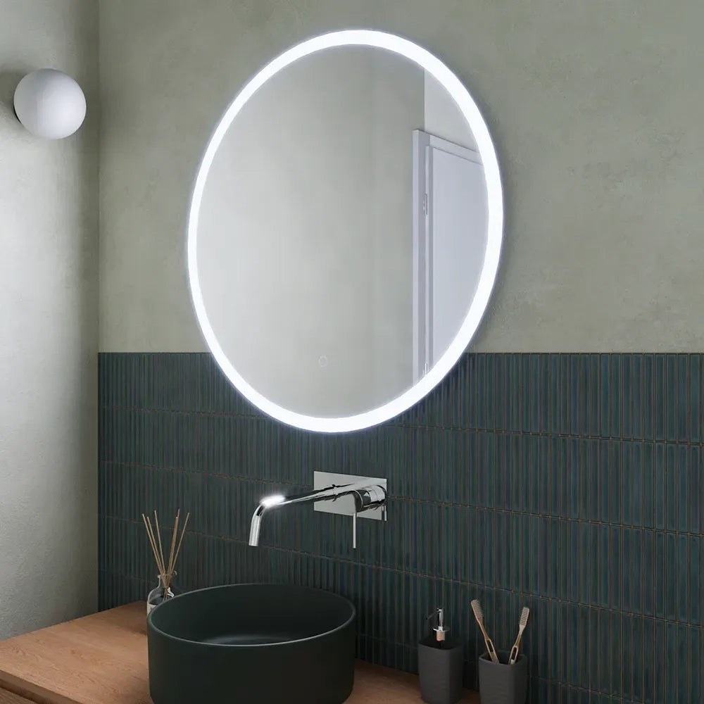 Specchio led Ø 80 cm touch screen luce calda/fredda | Beam