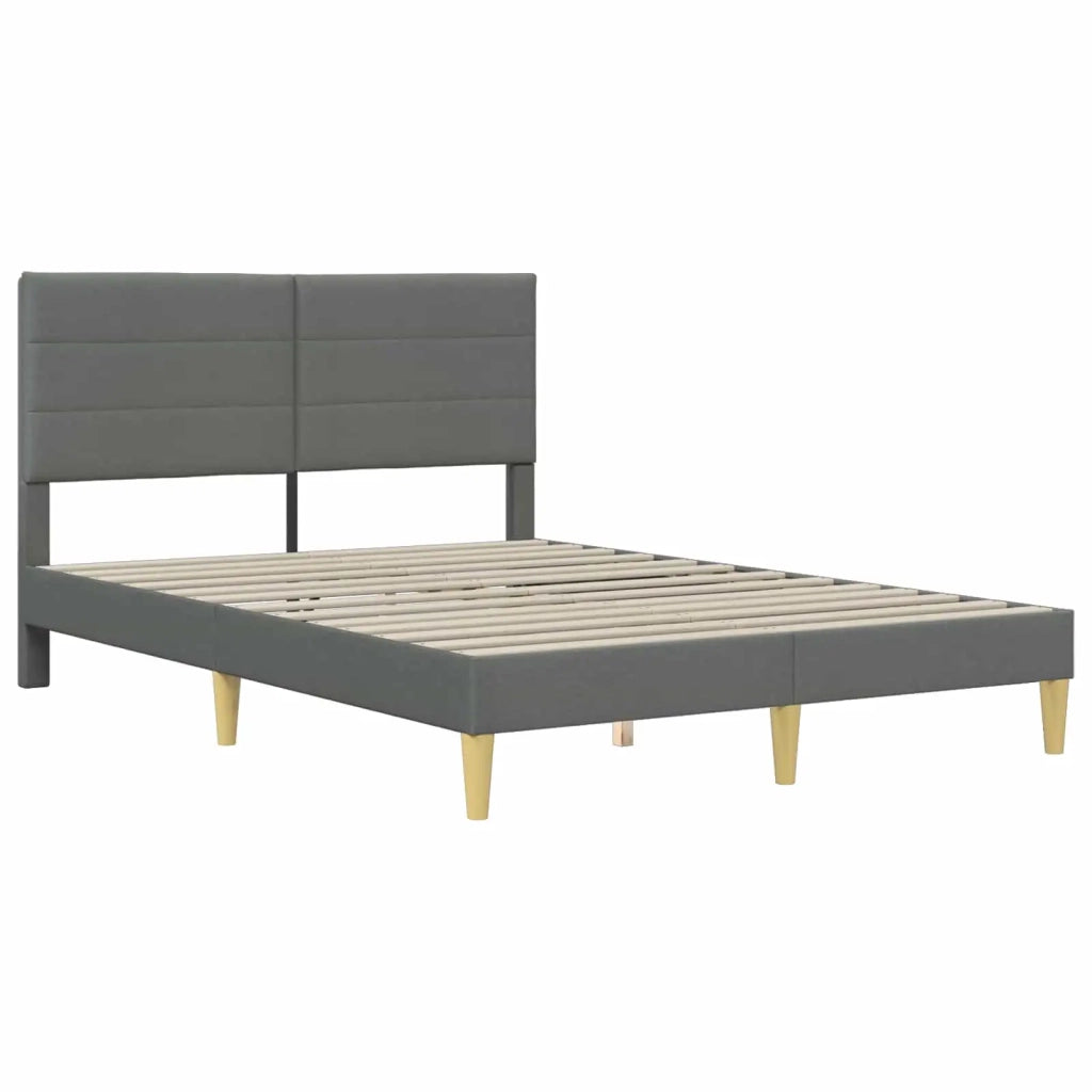Letto matrimoniale | Letto per adulti | Struttura del letto Grigio Scuro 140 x 200 cm Tessuto