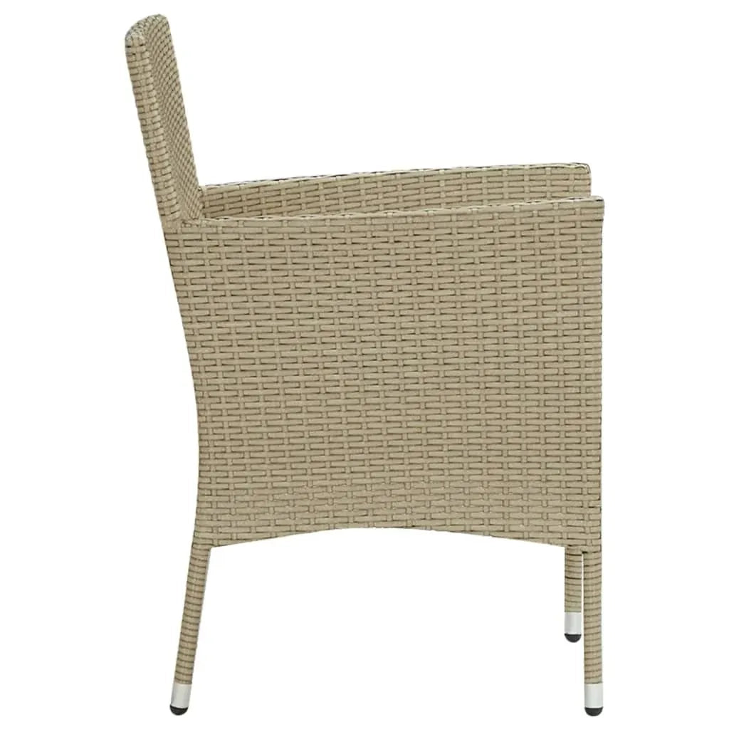 Set da Pranzo da Giardino 7 pz con Cuscini in Polyrattan Beige 3094988
