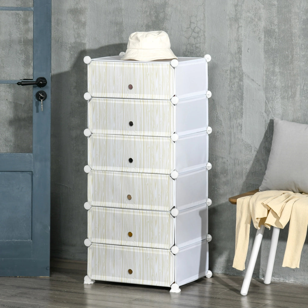 Armadio per scarpe modulare ¨C zephmum ¨C 6 cubi plastica bianco 49x36.5x108