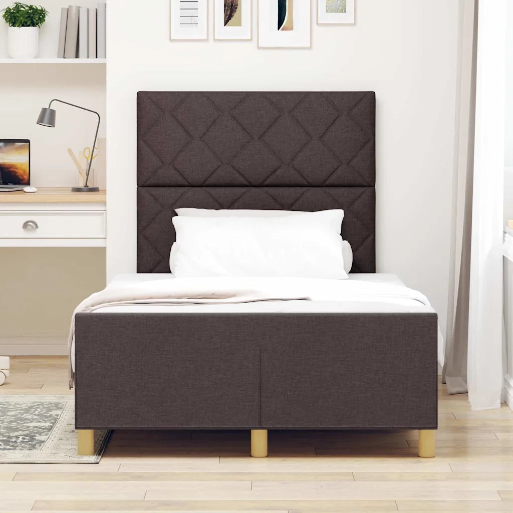 Struttura del letto Marrone scuro 120 x 200 cm Tessuto