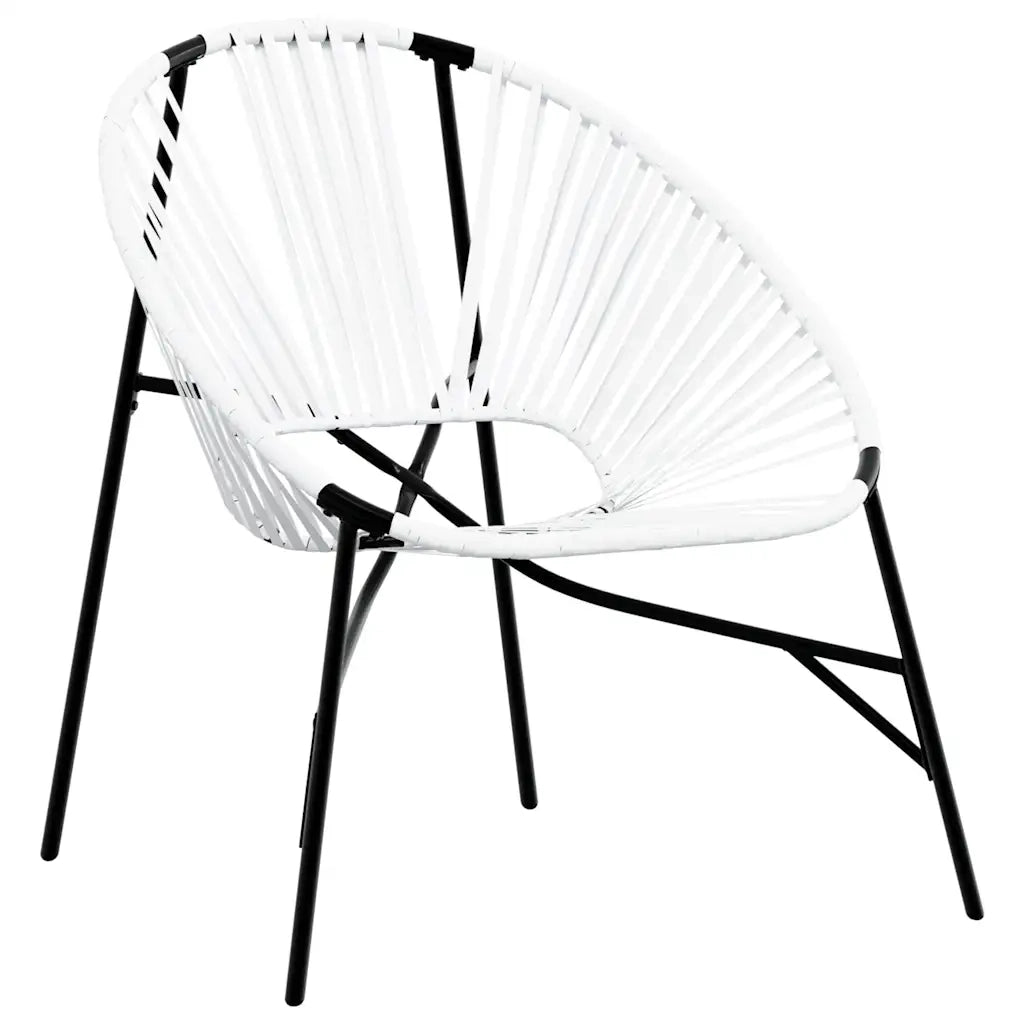 Sedia da Uovo da Giardino in Polyrattan Nero e Bianco 4009288