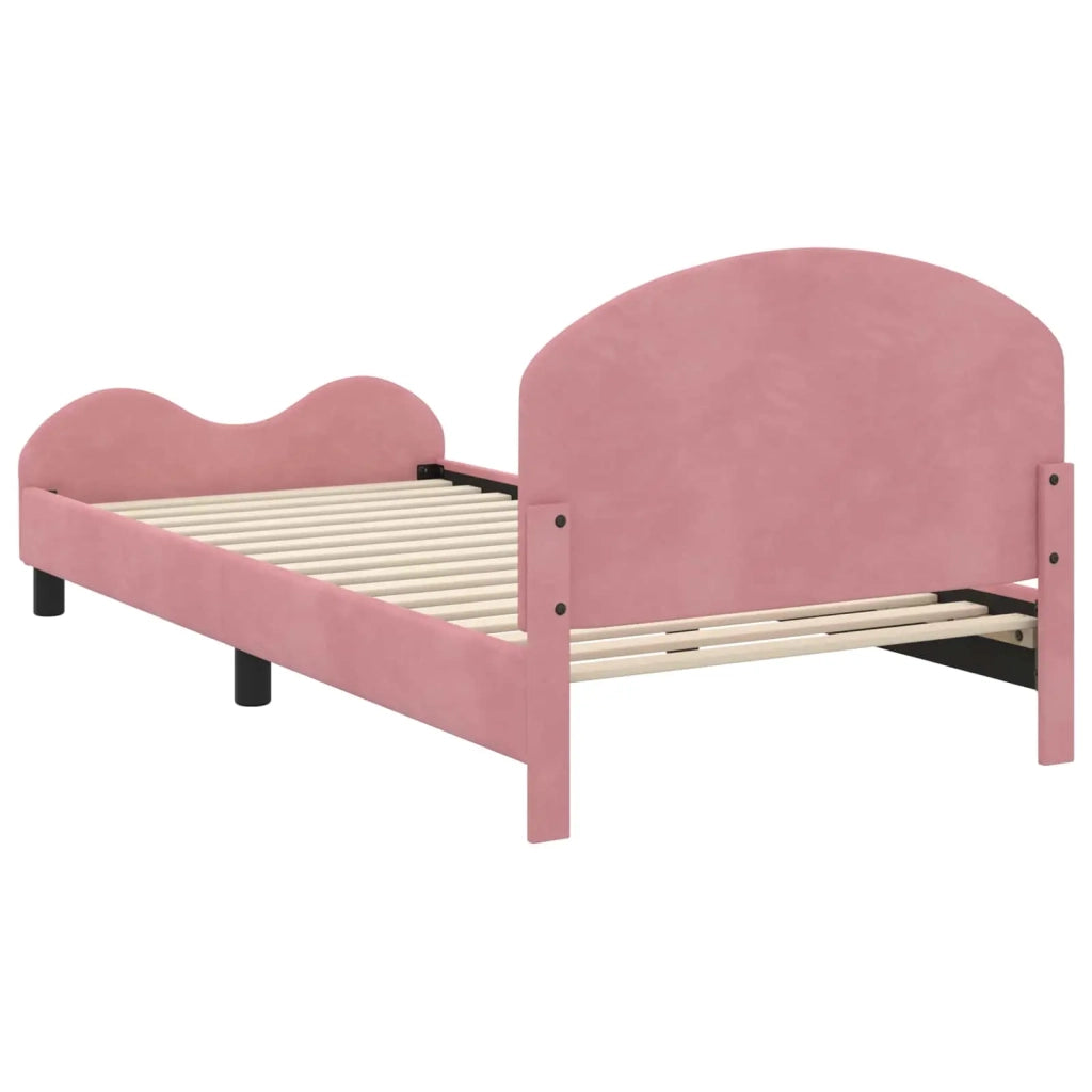 Struttura letto bambini con testata Rosa 90 x 200 cm Velluto