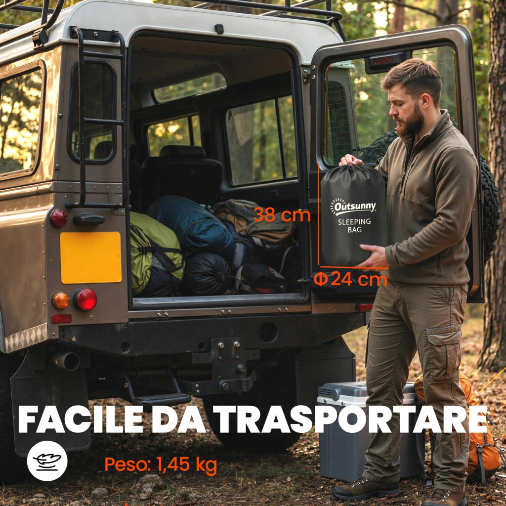 Sacco a Pelo Adulti Leggero Compatto ¨C Xylo ¨C Nero