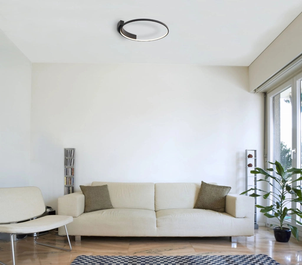 Plafoniera anello moderna nera Ø40 LED 25W Maxlight