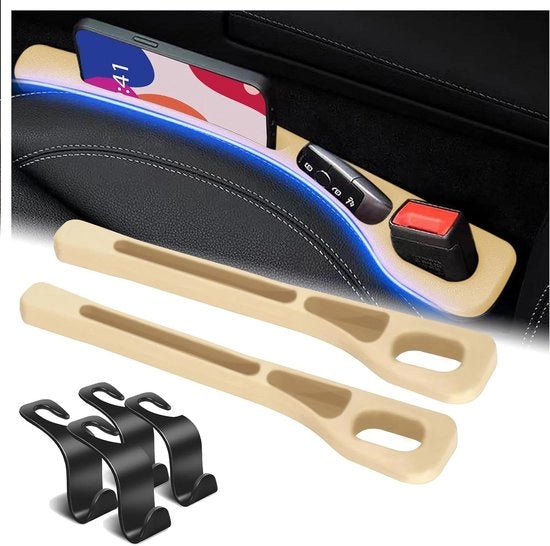 Cassa di stoccaggio per sedili auto - Set da 2 con 4 ganci