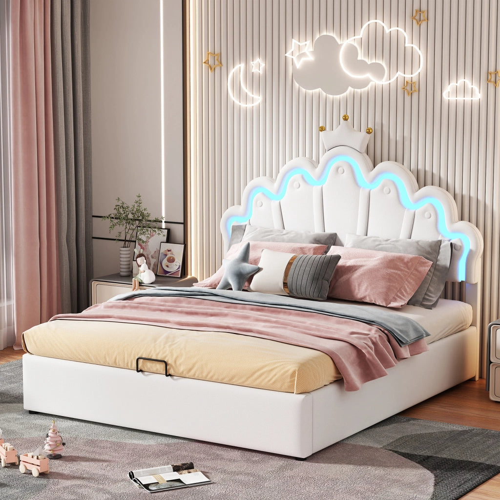 letto imbottito pu bianco 140 x 200 cm