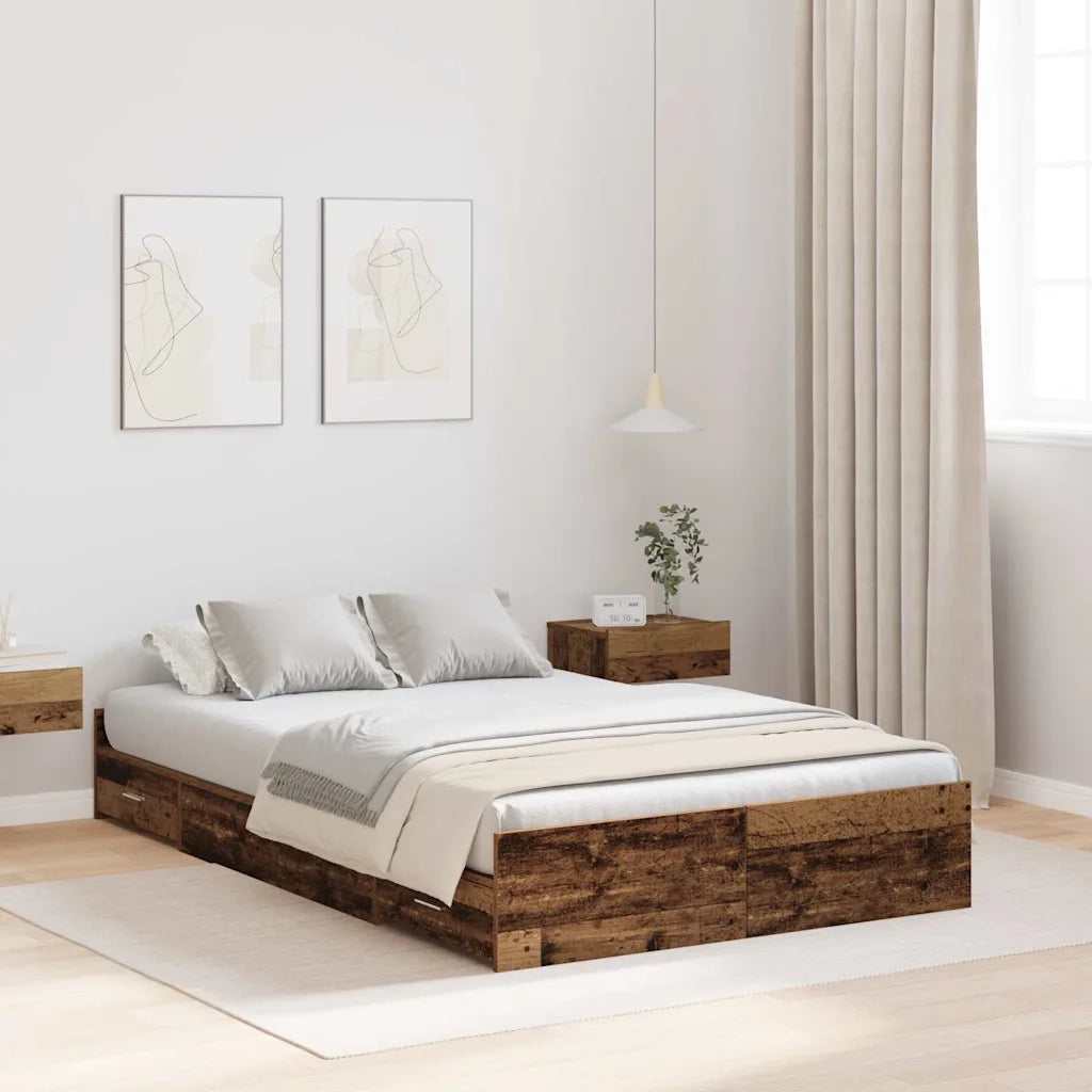 Struttura letto con contenitore Legno vecchio 120 x 190 cm 3335331