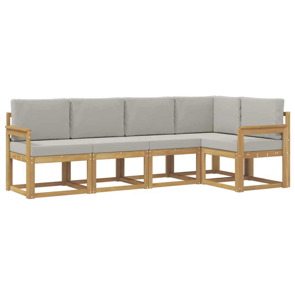 Set di divani da esterno 5 pz Bianco e Grigio Chiaro 3387620