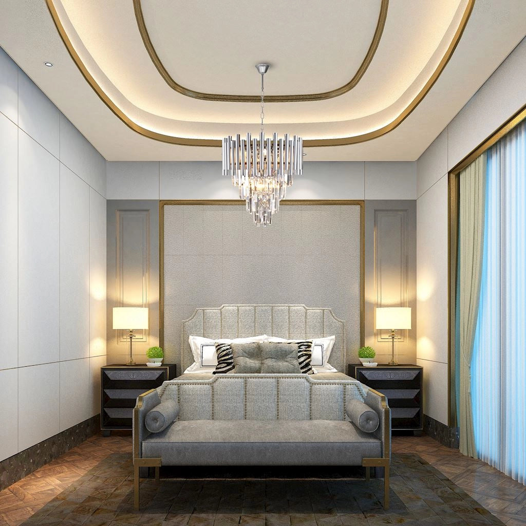 Lampadario cristallo/metallico Madison Milagro 9xE14