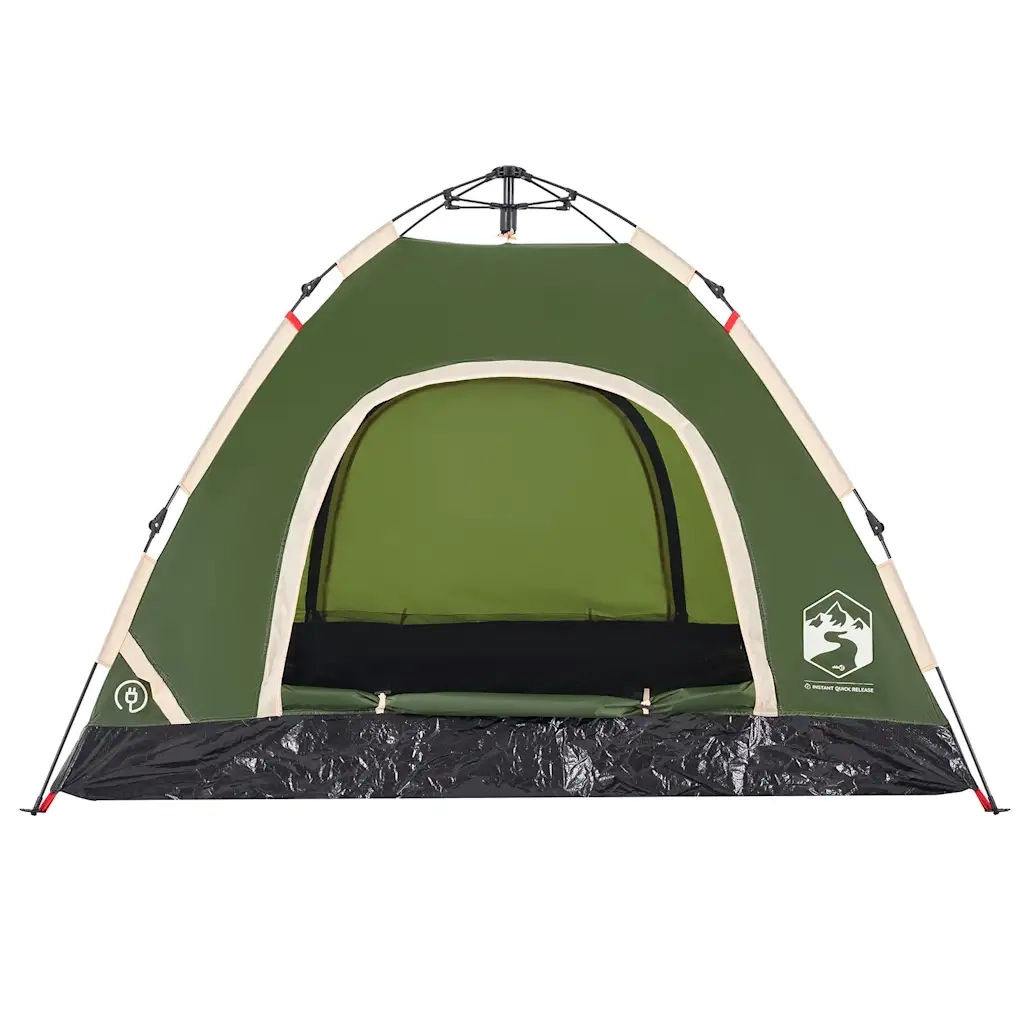 Tenda da Campeggio 3 Persone-Tenda per Escursionismo Verde a Rilascio Rapido