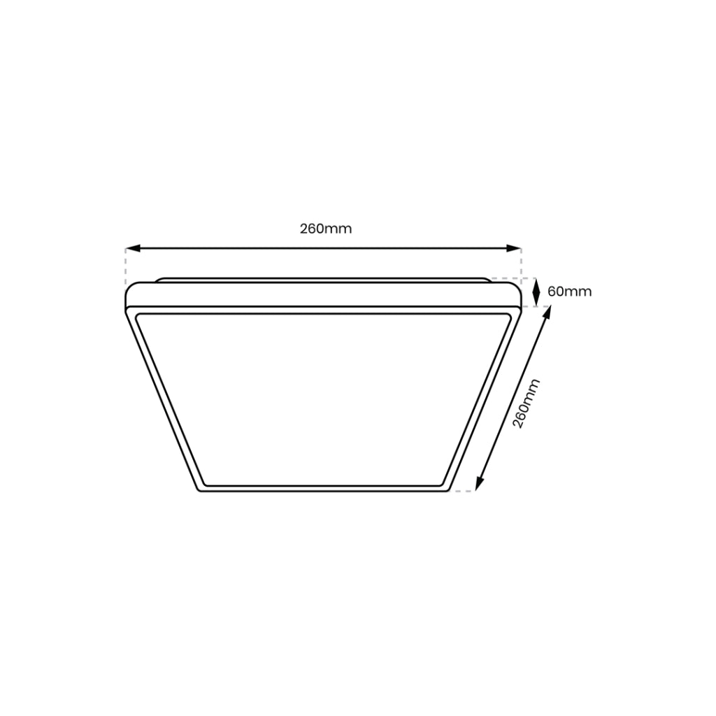Plafoniera LED quadrata 26cm 11W bianco oro IP44 Milagro